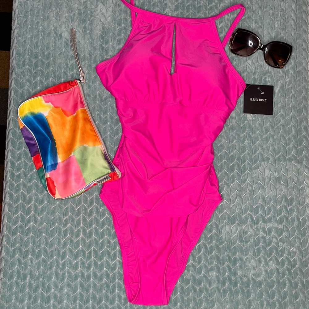 Ellen Tracy One Piece Swimwear NWT Pink